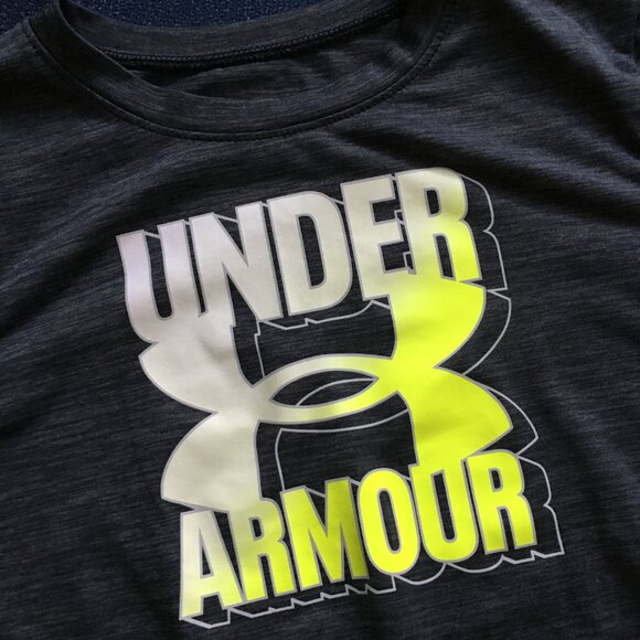 Under Armour Logo Black Heather Long Sleeve T-shirt 5T - Picture 2 of 2